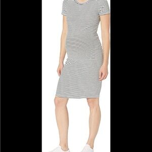 Motherhood Maternity Medium Black and White Striped Dress